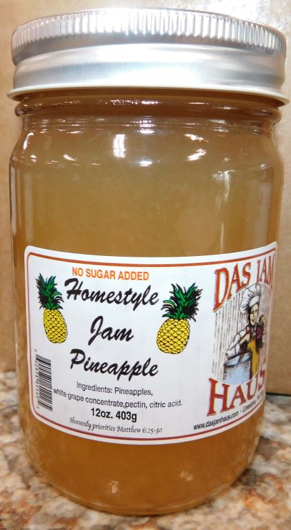 No Sugar Added Pineapple Jam 12oz.
